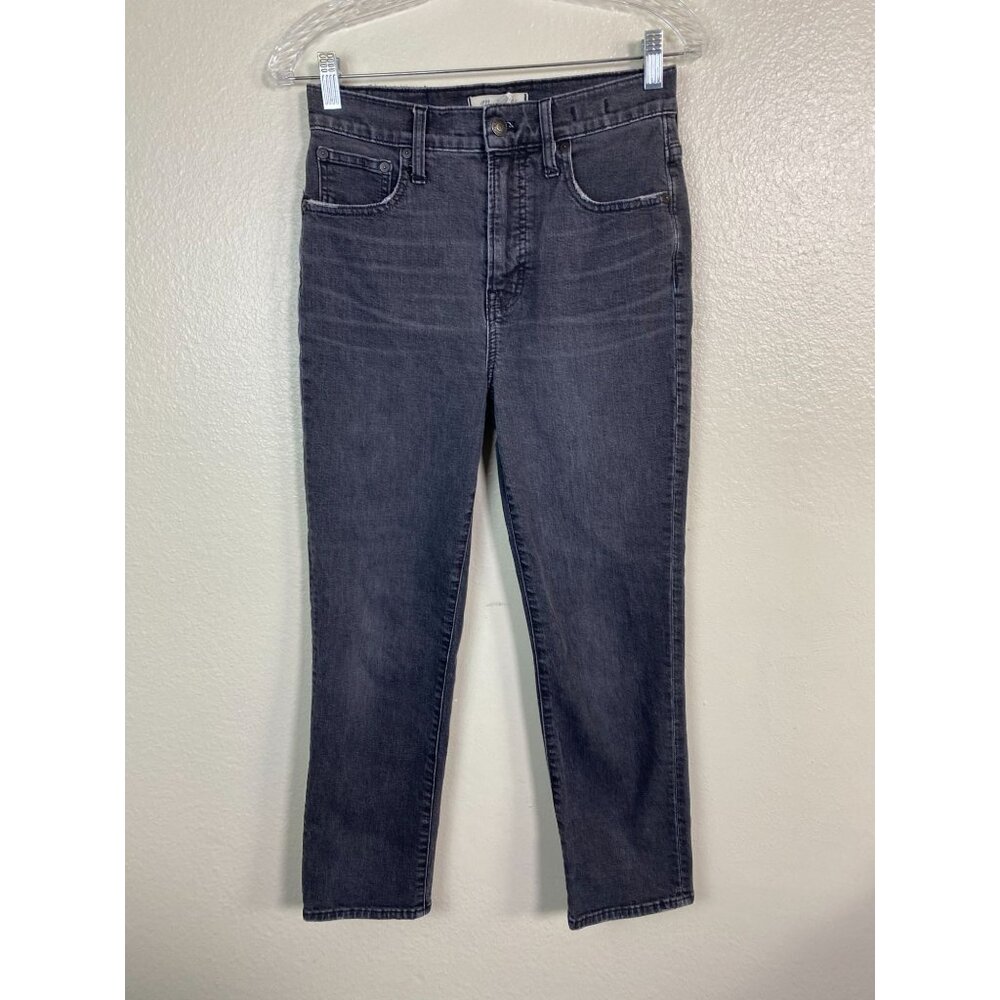 Madewell The Perfect Vintage Crop Jeans Women Size 26 Gray Black Straight Leg